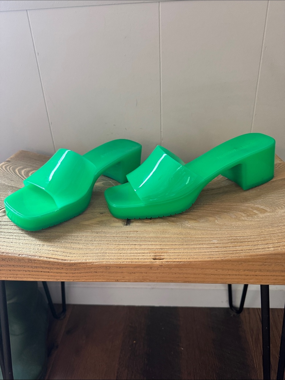 Steve Madden Harlin Green Mules Women Size 9